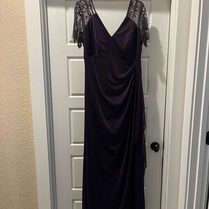 Adrianna Papell Deep Purple Maxi Dress